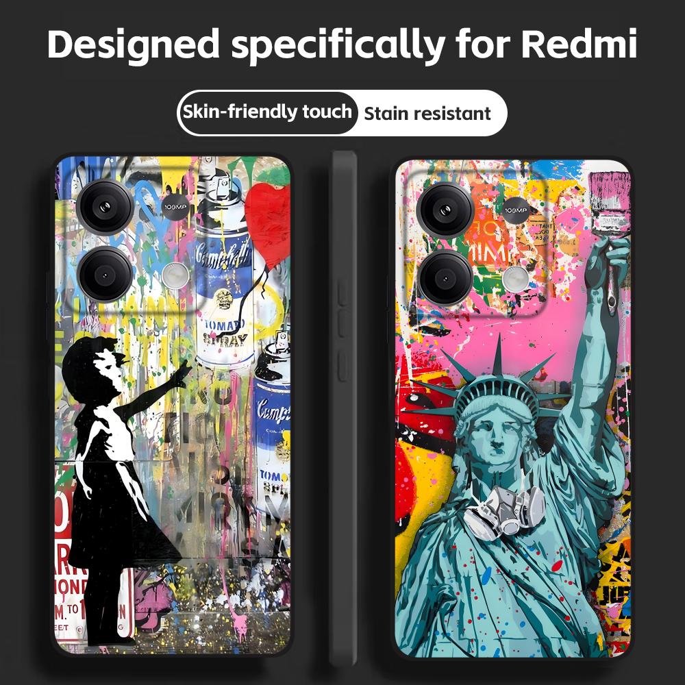 Banksy Graffiti Art  Phone Cas - огляд і ціна Xiaomi Redmi Note 13