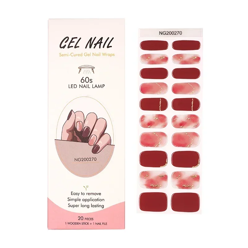 Semi-Cured Gel Nail Strips Pat - огляд і ціна Full Cover Adhesive